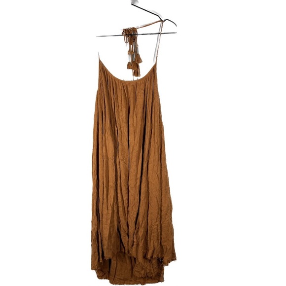 Free People Back To You Midi gauze Dress Rust Orange Oversized XS - Picture 4 of 9